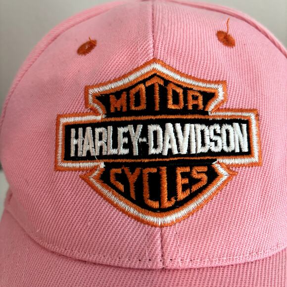 Harley Davidson Pink Dad Hat Strapback Embroidered Cotton Cap Barbiecore Biker - Picture 3 of 8